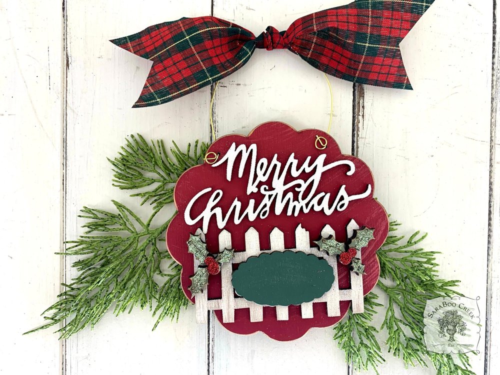 Merry Christmas Ornament w/ Fence