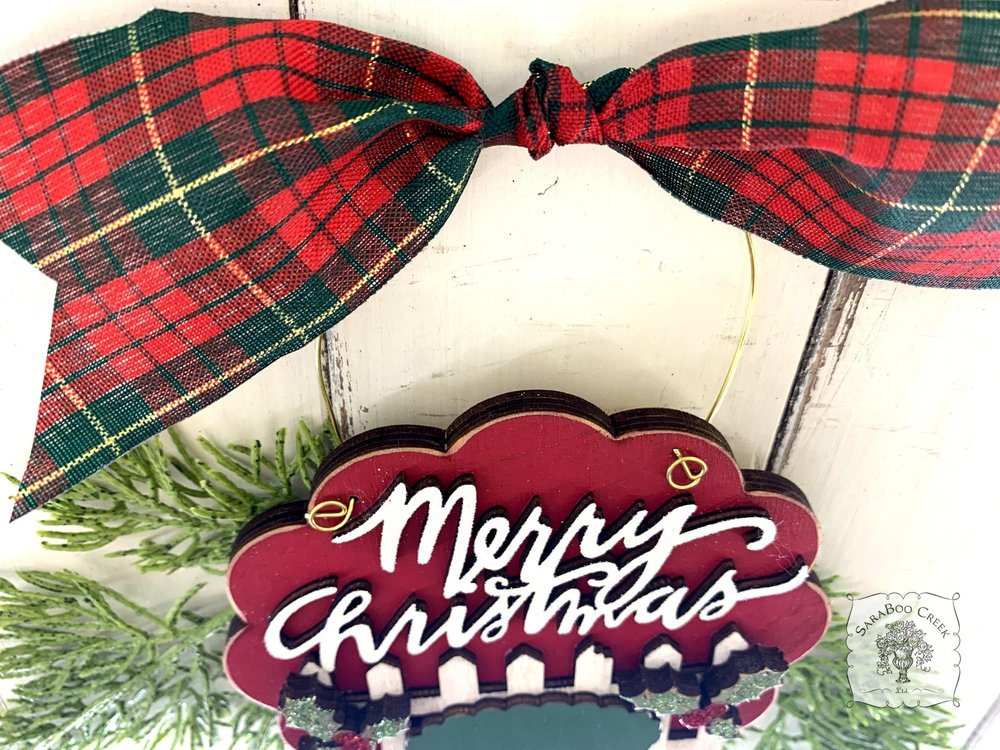 Merry Christmas Ornament w/ Fence