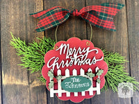 Merry Christmas Ornament w/ Fence