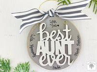 Aunt Ornament - Best Aunt Ever Ornament Aunt Gift Personalized from Nieces and Nephews