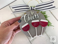 Wine Ornament Personalized for 2 or 3 Friends, Girlfriends, Sisters, Family or Cheers! Custom Red or White Wine Gift