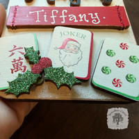 Mahjong Christmas Ornament, Personalized Layered Mahjong Tiles Personalized Gift