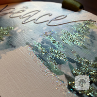 Peaceful Woodland Winter Scene Ornament, Hand Glittered Wood Watercolor Gift