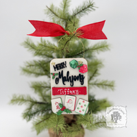 Mahjong Christmas Ornament, Personalized Layered Mahjong Tiles Personalized Gift