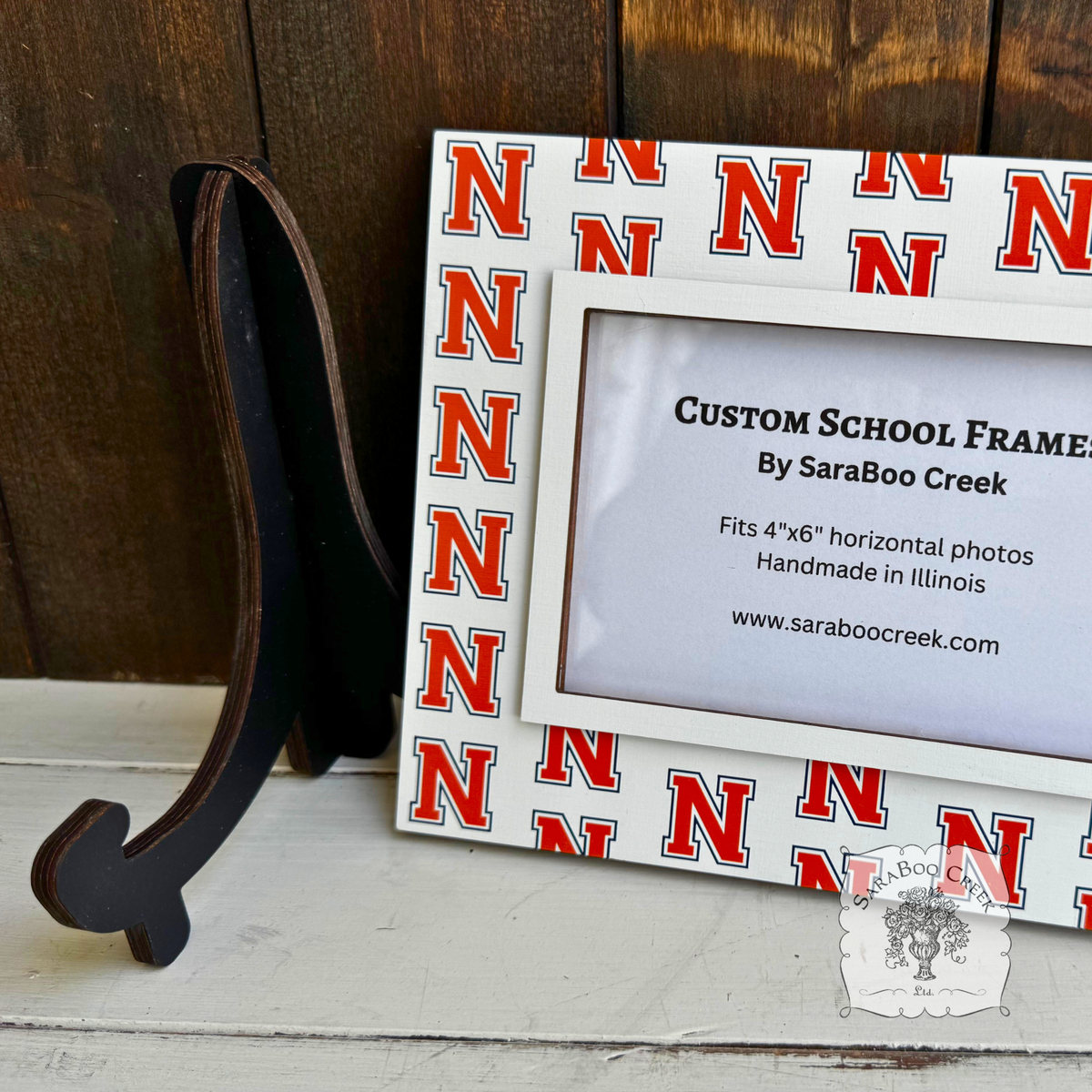 Custom School Logo Picture Frame w/ Easel