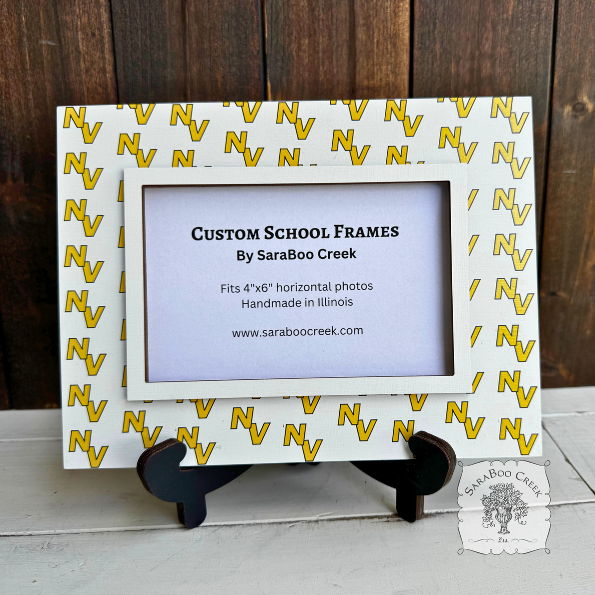 Custom School Logo Picture Frame w/ Easel