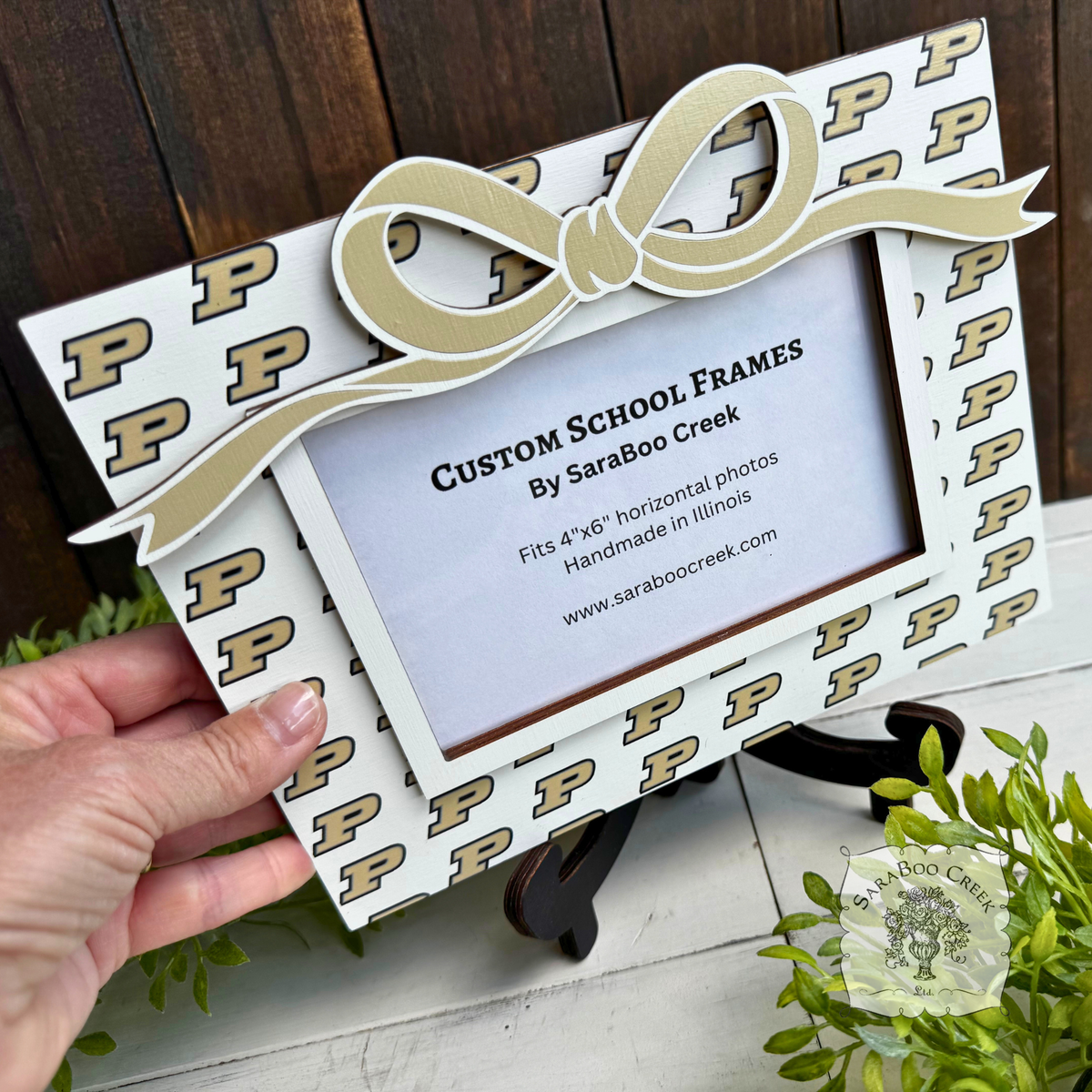 Custom School Logo Picture Frame w/ Easel