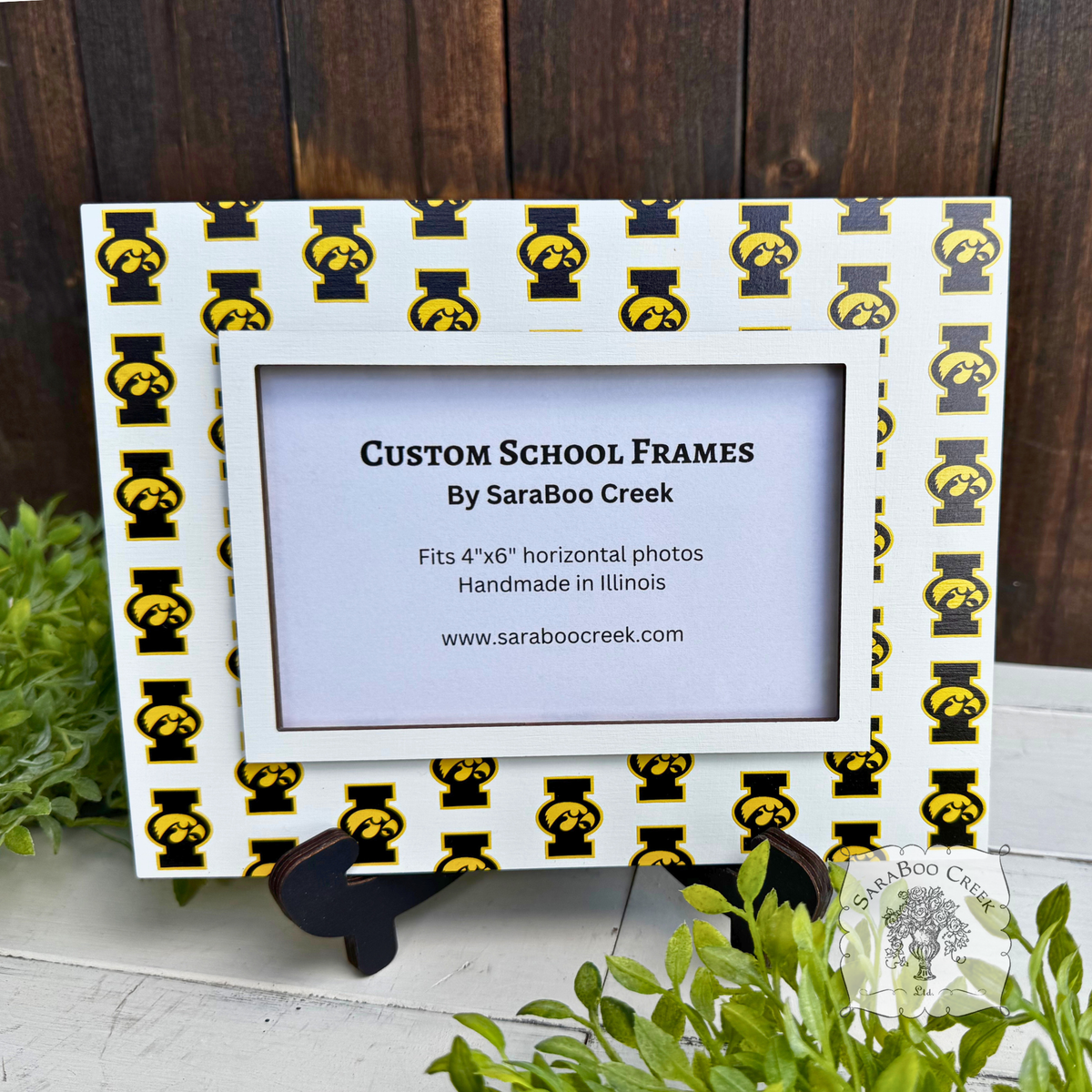 Custom School Logo Picture Frame w/ Easel