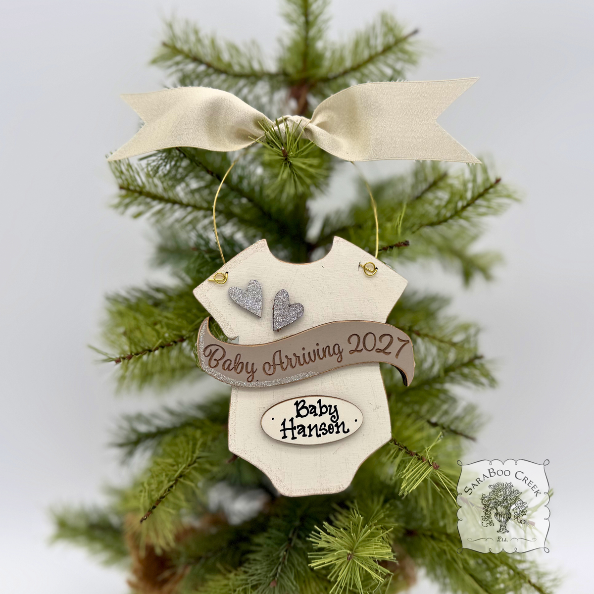 Baby Arriving Due 2026 or 2027 Ornament - Personalized Expecting Baby Ornament, Baby Announcement or Baby On The Way Gift