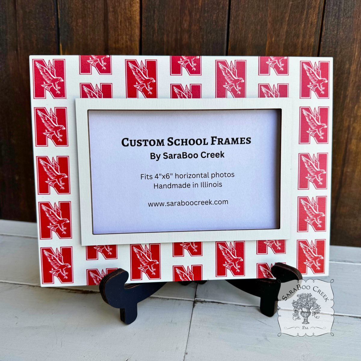 Custom School Logo Picture Frame w/ Easel