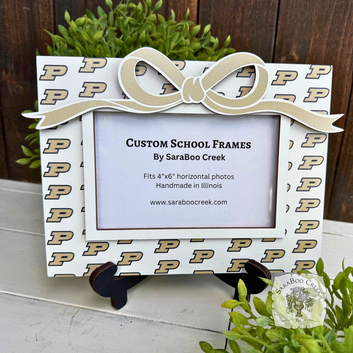 Custom School Logo Picture Frame w/ Easel