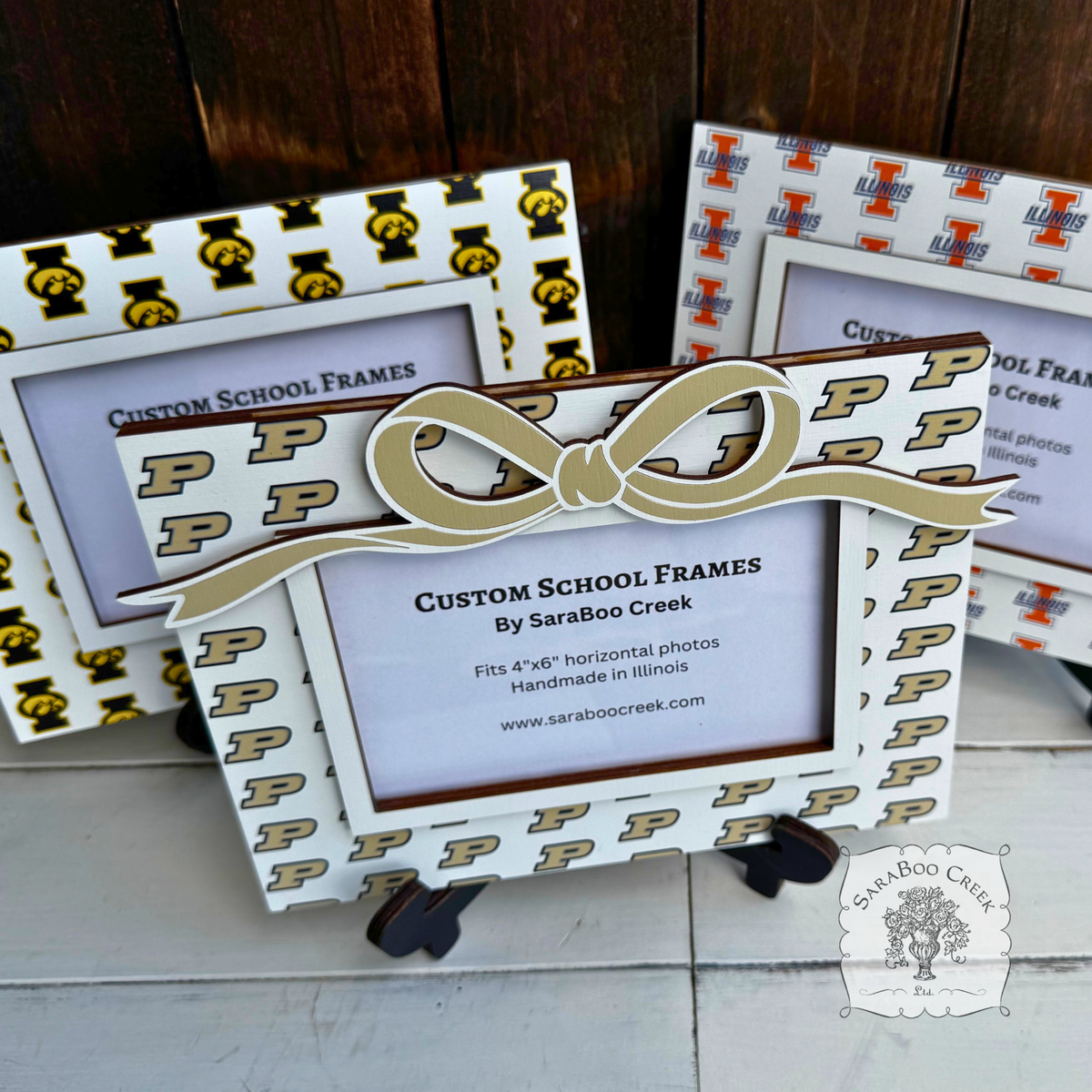 Custom School Logo Picture Frame w/ Easel
