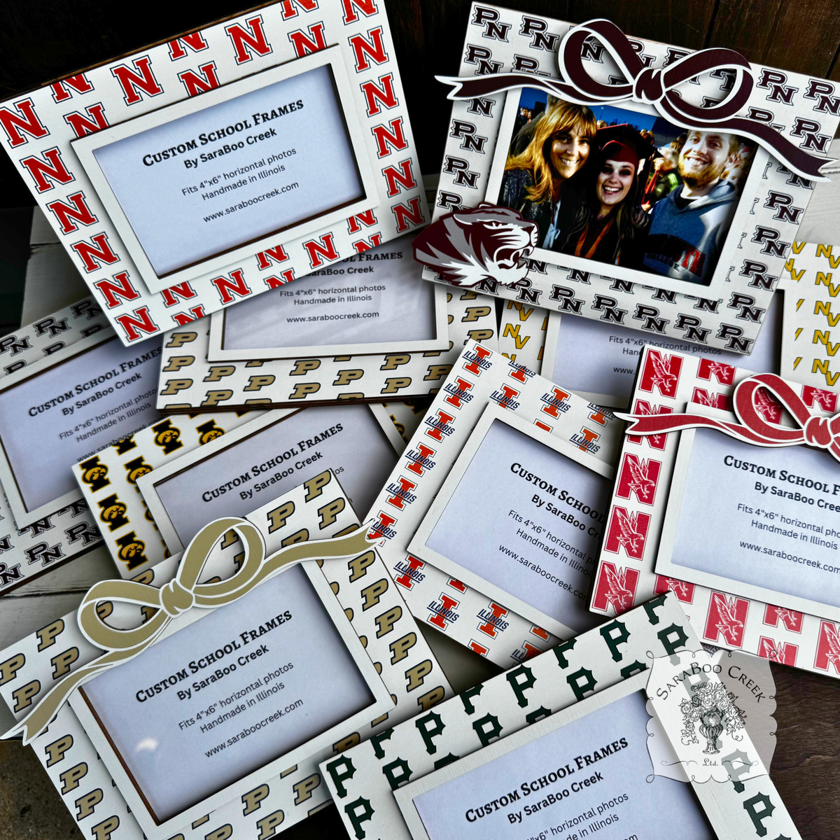 Custom School Logo Picture Frame w/ Easel