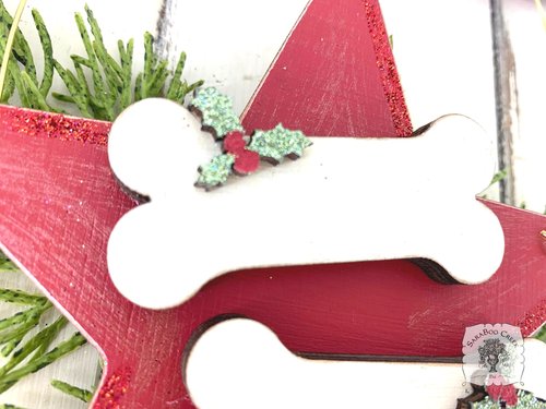 Two Dog Bone Star Ornament - Personalized Christmas Ornament for 2 Dogs