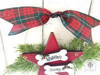 Two Dog Bone Star Ornament - Personalized Christmas Ornament for 2 Dogs