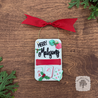 Mahjong Christmas Ornament, Personalized Layered Mahjong Tiles Personalized Gift
