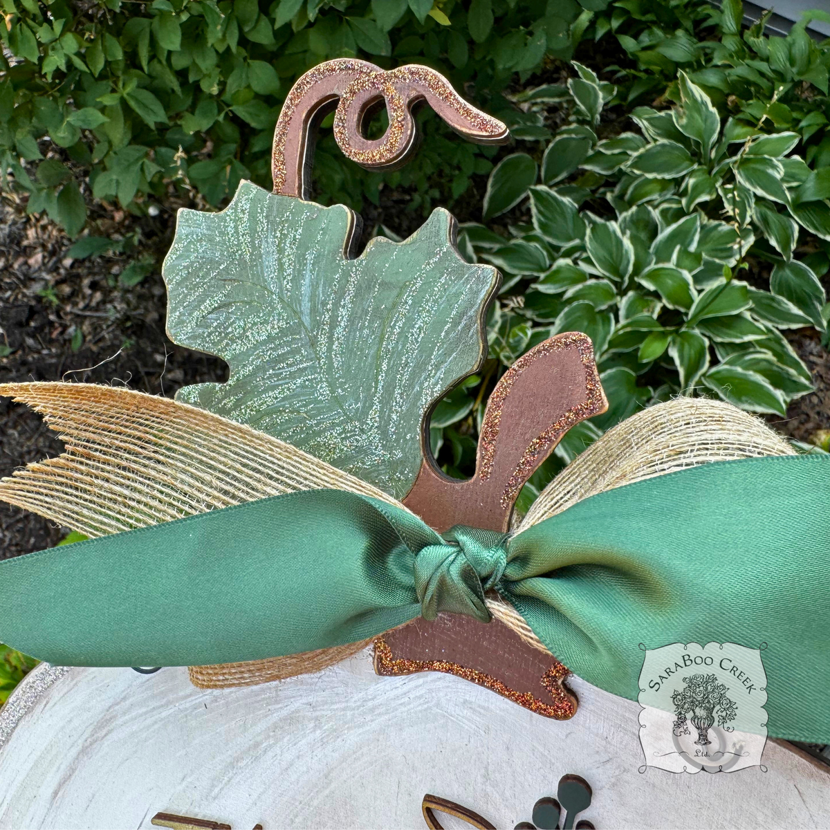 White Wood Pumpkin Family Sign