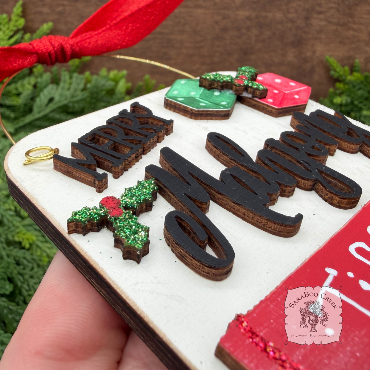 Mahjong Christmas Ornament, Personalized Layered Mahjong Tiles Personalized Gift