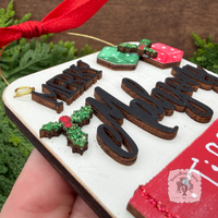 Mahjong Christmas Ornament, Personalized Layered Mahjong Tiles Personalized Gift