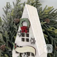 8" Lit Christmas House - Personalized Lighted Village House for Tabletop or Mantel
