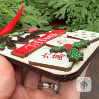 Mahjong Christmas Ornament, Personalized Layered Mahjong Tiles Personalized Gift