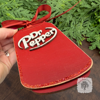 Dr. Pepper Ornament, Handmade Wood Soda Pop Can Christmas Ornament