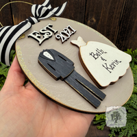 Bride and Groom Wedding Ornament Est 2026 or Est 2027 - Personalized 1st Christmas Married Gift