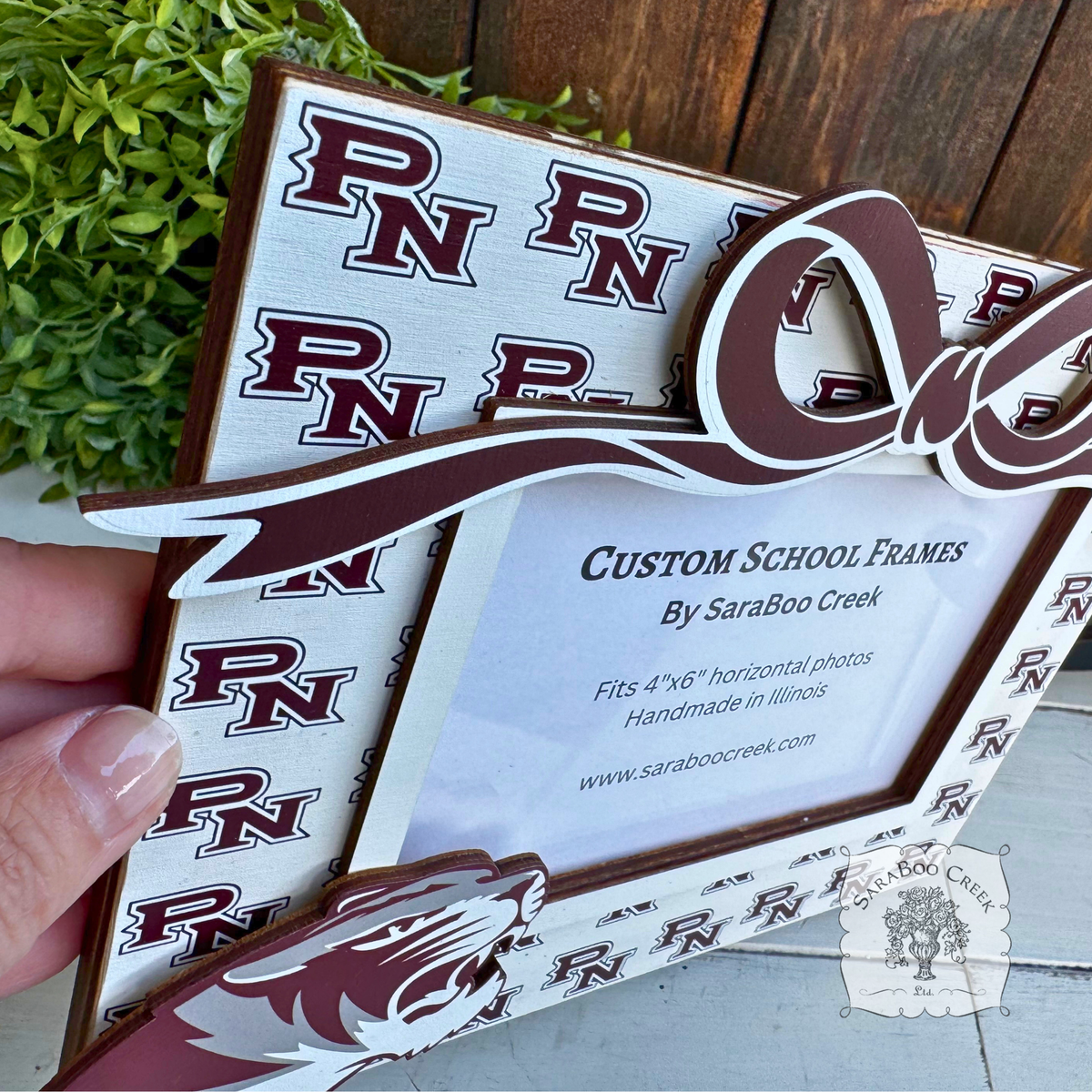 Custom School Logo Picture Frame w/ Easel