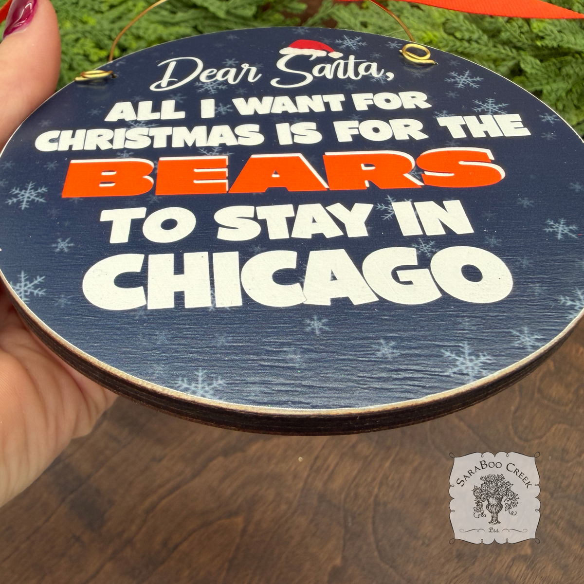 Chicago Bears Stay in Chicago Ornament
