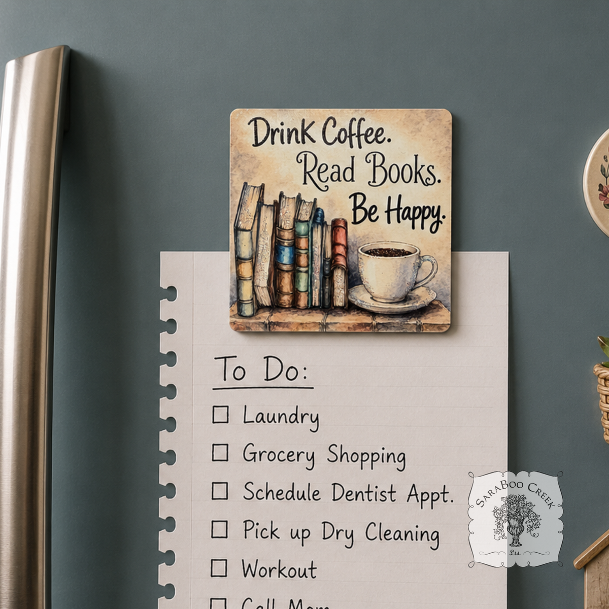 Drink Coffee and Read Books Magnet
