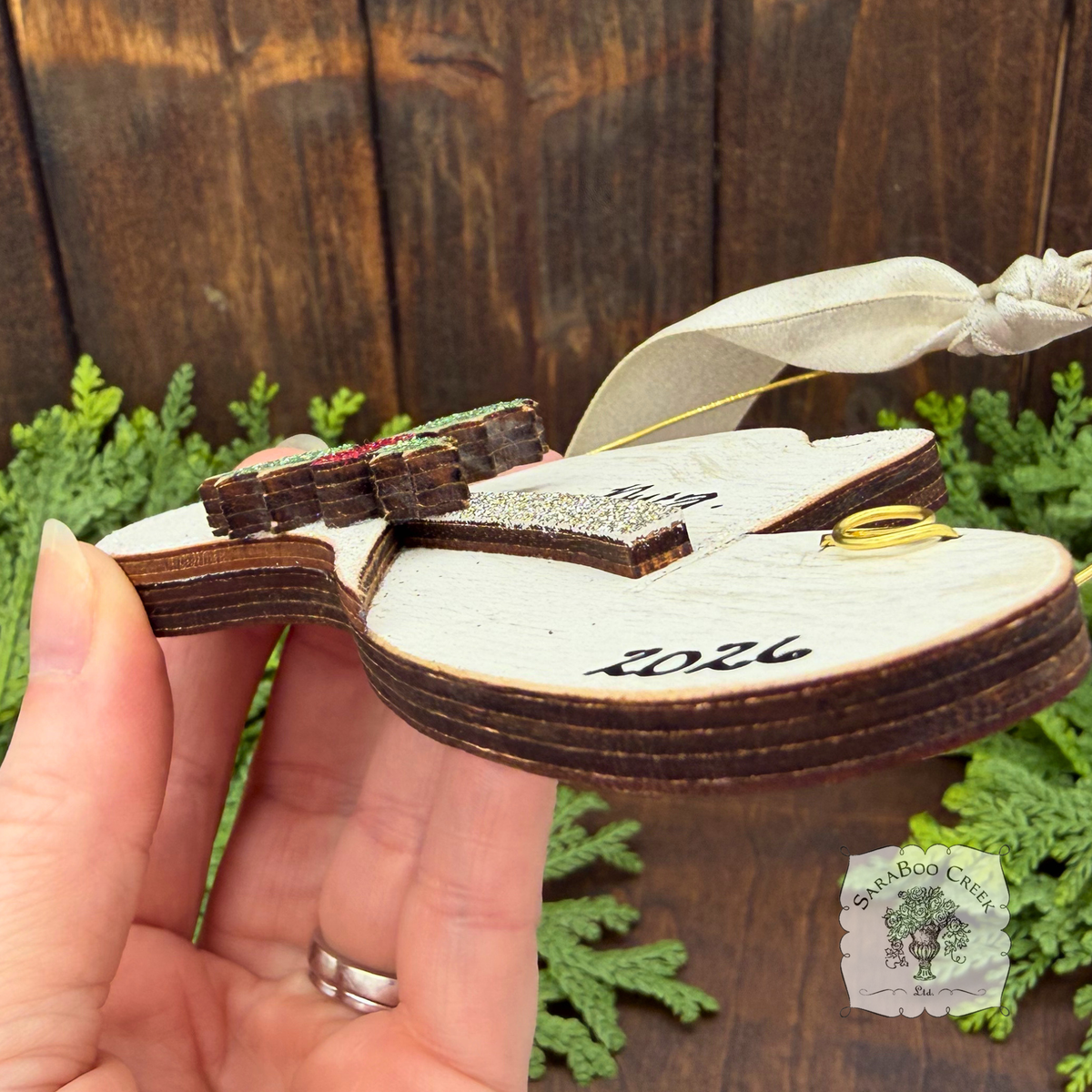 Christmas Cowboy/Cowgirl Hat Ornament; Personalized, Wood Western Christmas Ornament