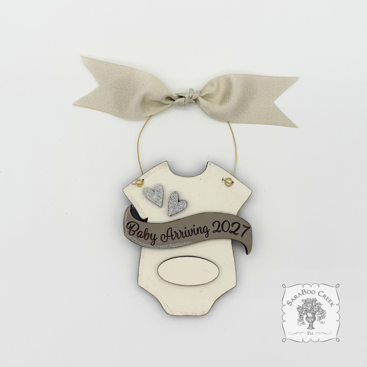Baby Arriving Due 2026 or 2027 Ornament - Personalized Expecting Baby Ornament, Baby Announcement or Baby On The Way Gift