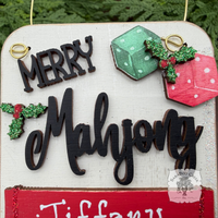Mahjong Christmas Ornament, Personalized Layered Mahjong Tiles Personalized Gift