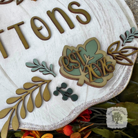 White Wood Pumpkin Family Sign