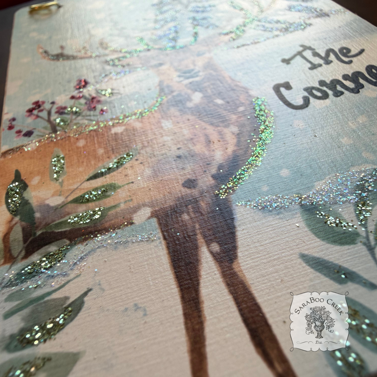 Deer Woodland Winter Scene- Holiday Watercolor Wood Ornament