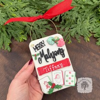 Mahjong Christmas Ornament, Personalized Layered Mahjong Tiles Personalized Gift