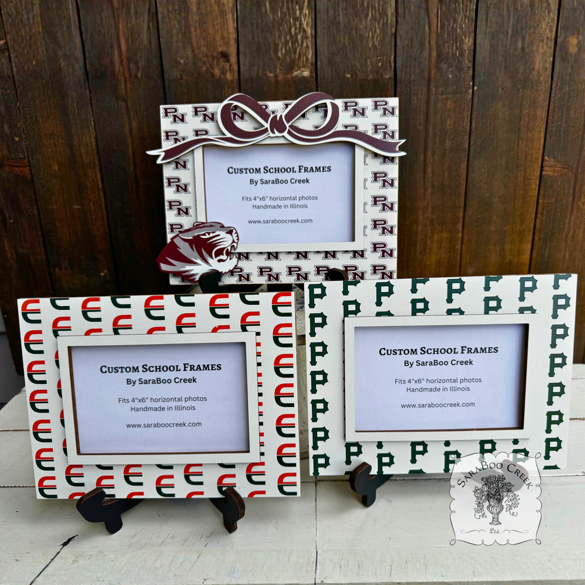 Custom School Logo Picture Frame w/ Easel