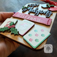 Mahjong Christmas Ornament, Personalized Layered Mahjong Tiles Personalized Gift