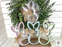 Rustic Bunny Outline with Bow
