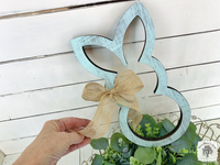 Rustic Bunny Outline with Bow
