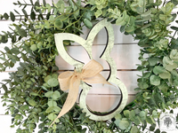 Rustic Bunny Outline with Bow