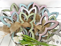 Rustic Bunny Outline with Bow