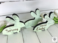Small Rustic Bunny Sitter Tiered Tray Decor