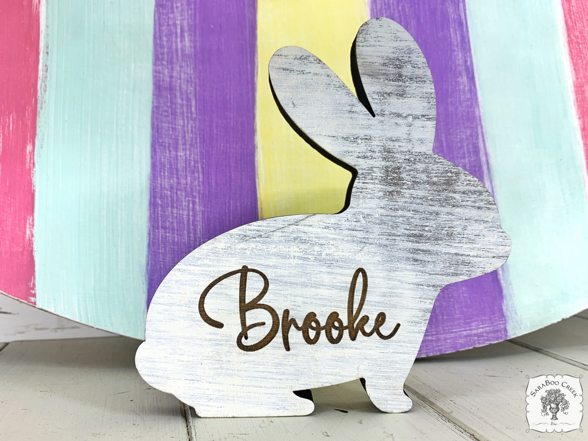 Small Rustic Bunny Sitter Tiered Tray Decor