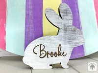 Small Rustic Bunny Sitter Tiered Tray Decor