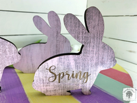 Small Rustic Bunny Sitter Tiered Tray Decor