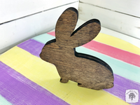 Small Rustic Bunny Sitter Tiered Tray Decor