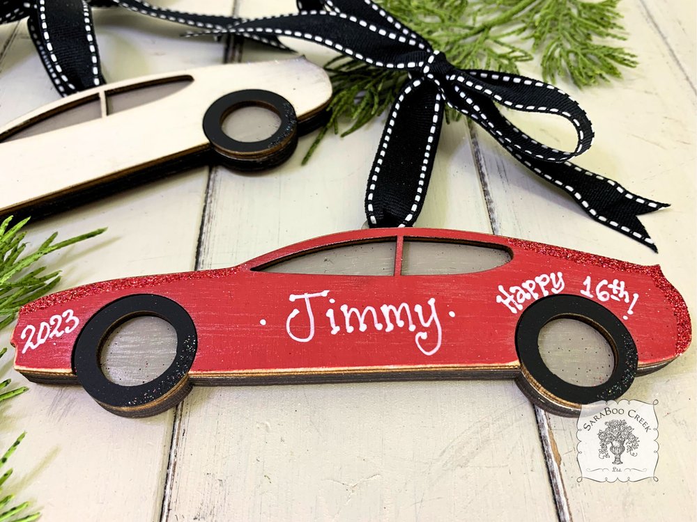 Car Ornament - Personalized New Driver, Car Lover, 16th Christmas Tree Ornament