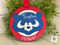 Chicago Cubs Ornament - Personalized Cubbie Bear Logo Cubs Fan Gift