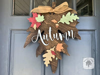 22" Fall Leaf Sign / Door Hanger - Choose It's Fall Y'all or Custom Word or Name